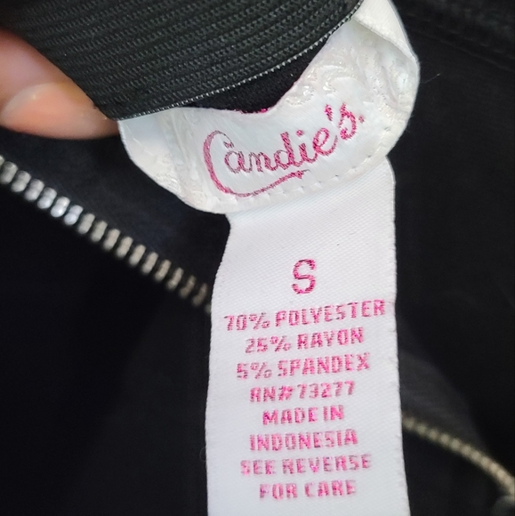 Vintage Candies Two Piece Top and Mini Skirt Set Teal and Black Metal Strap - Picture 10 of 12